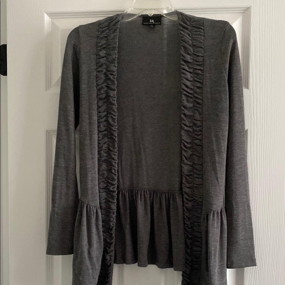 Gray Ruffled Women's Sweater XS